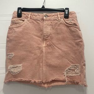 PINK DENIM SKIRT
